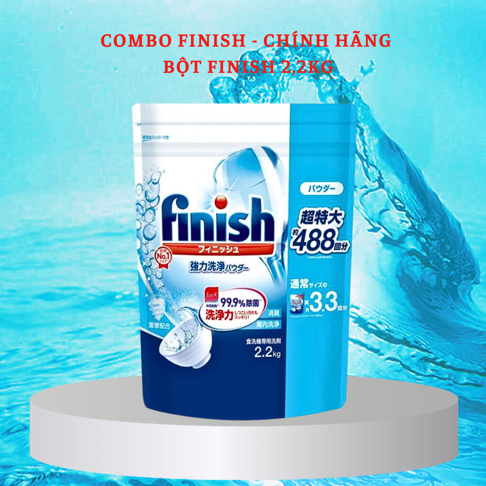 Bột rửa bát Finish Dishwasher Power Powder Lemon 2,5 kg hương chanh - Bột rửa bát finish classic dùng cho máy rửa bát 2.5kg, 1kg