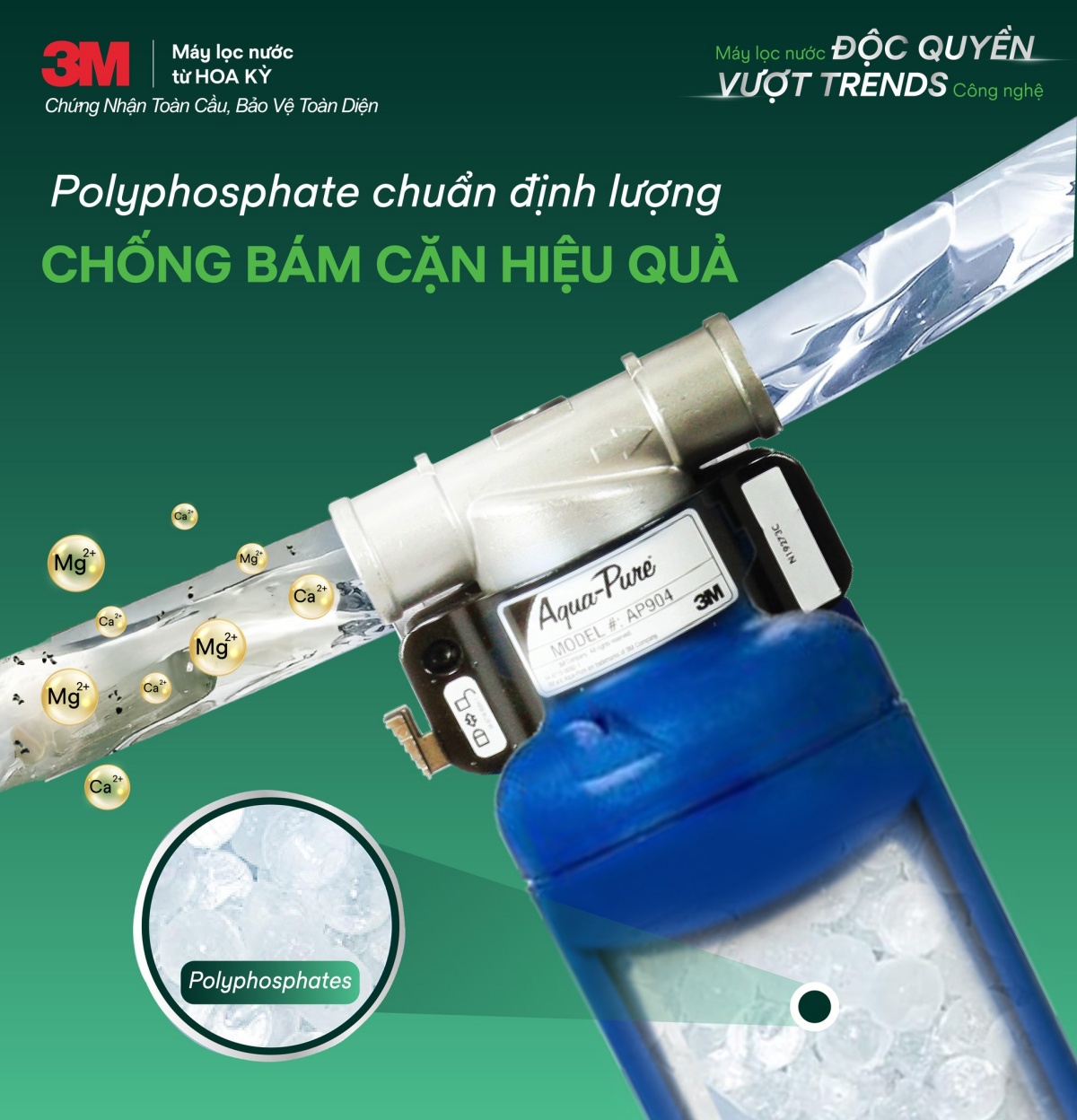 Máy Lọc Nước Đầu Nguồn 3M AP904 PREMIUM Lọc Tổng Sinh Hoạt Gia Đình, Căn Hộ, Chung Cư, Nhà Phố, Biệt Thự - Hàng Chính Hãng 3M Mỹ