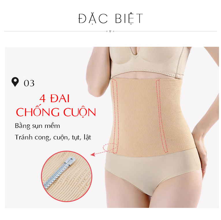 Đai nịt bụng giảm mỡ định hình bụng có thanh chống cuộn thoáng khí giảm béo ,mỡ thừa