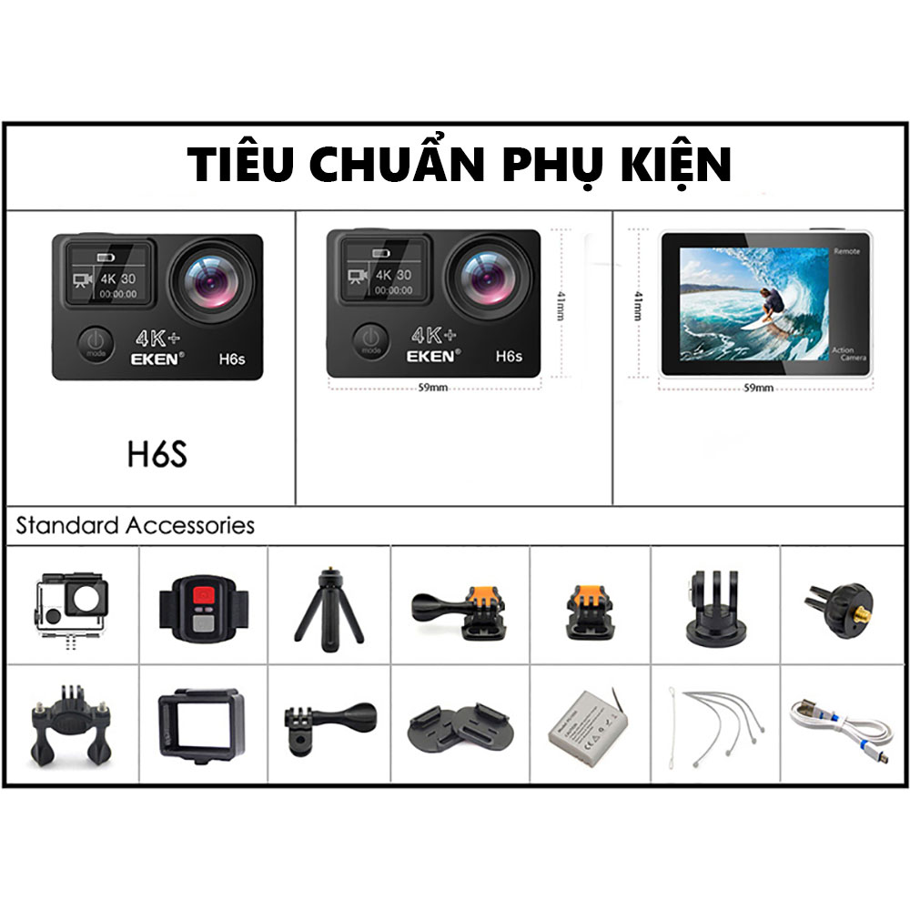 Camera Hành Trình Thể Thao Eken H6S 4K WIFI