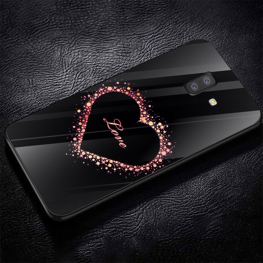 Ốp kính cường lực cho điện thoại Samsung Galaxy J6 - trái tim tình yêu MS LOVE041
