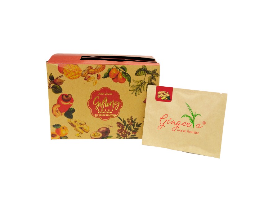 Hộp 20 gói Gừng Sấy Tắc và Mật Ong Gingerta (400g/560g)