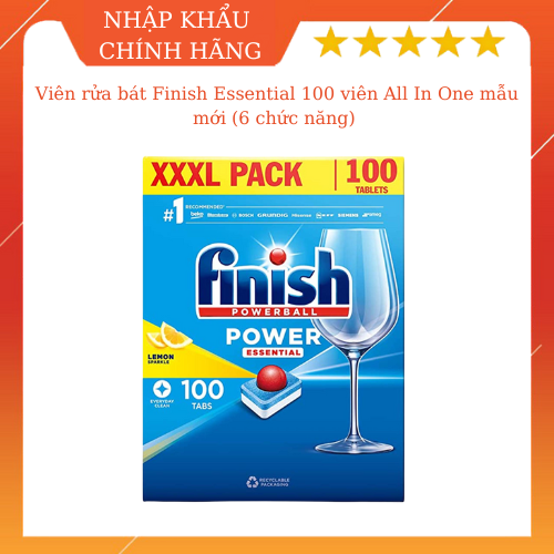 Combo Dầu làm bóng finish 800ml+Viên rửa bát Finish All in one 100v dùng cho Máy rửa bát