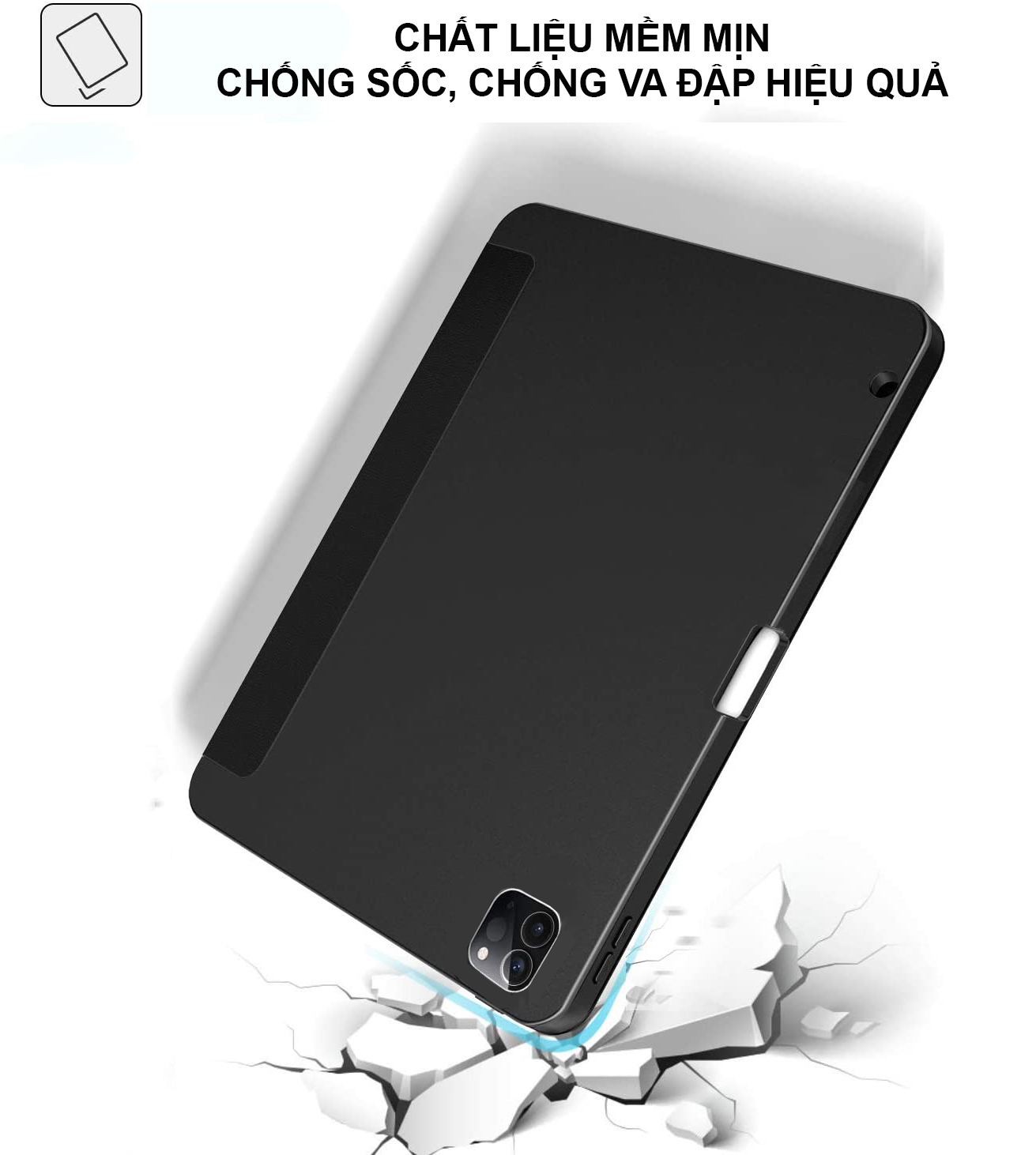 Bao Da Case Cover Dành Cho iPad Pro 11 inch (2020) / iPad Air 4 (10.9 inch) / iPad Pro 12.9 inch (2020) Có Khe Cắm Apple Pencil - Hàng Chính Hãng Meliya accessories