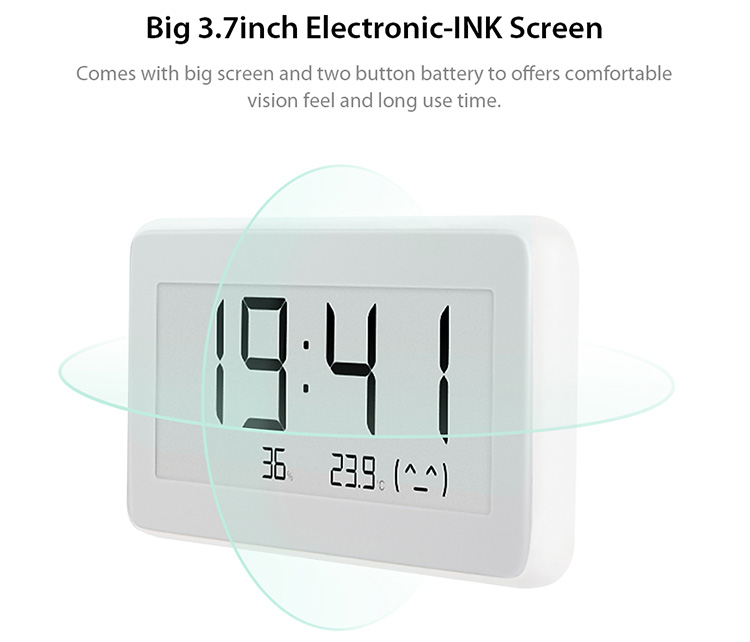 Original Xiaomi Mi Multifunctional Digital Clock Electronic-INK Screen Temperature Humidity Sensor BT Wireles