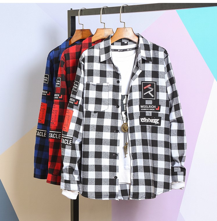 Mua Áo sơ mi caro Unisex nam nữ form rộng mẫu mới - MT01 - Xám - L tại Hương Nemo Style Mua Áo Sơ Mi Caro Unisex Nam Nữ Form Rộng Mẫu Mới - Mt01 - Xám - L Tại Hương Nemo Style