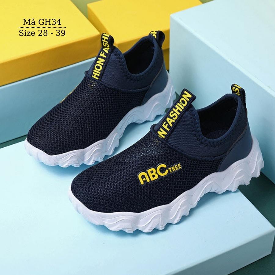 Giày lười bé trai - Giày lưới thể thao êm nhẹ thoáng khí mang mùa hè cho trẻ em học sinh nam tiểu trung học 4 - 12 tuổi GH34
