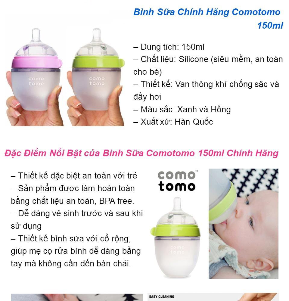 Bình Sữa Comotomo 150ml 1