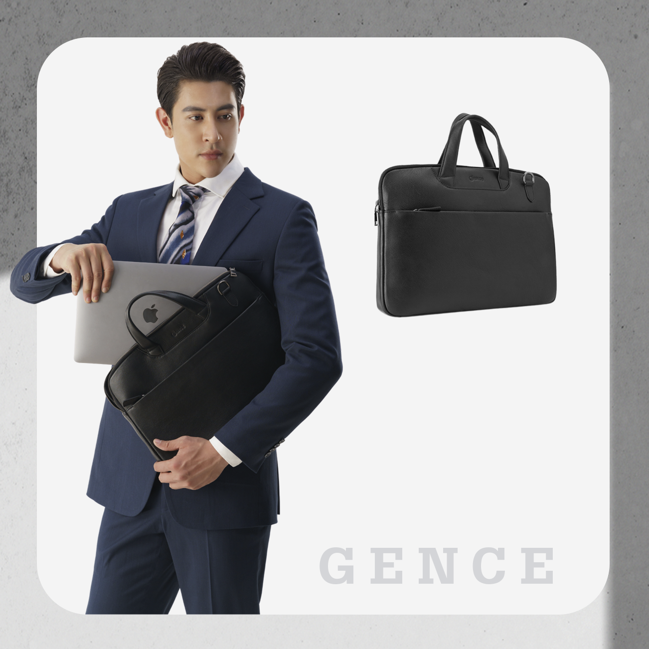 Cặp Xách Nam Công Sở Gence Da Bò Thật CDT04