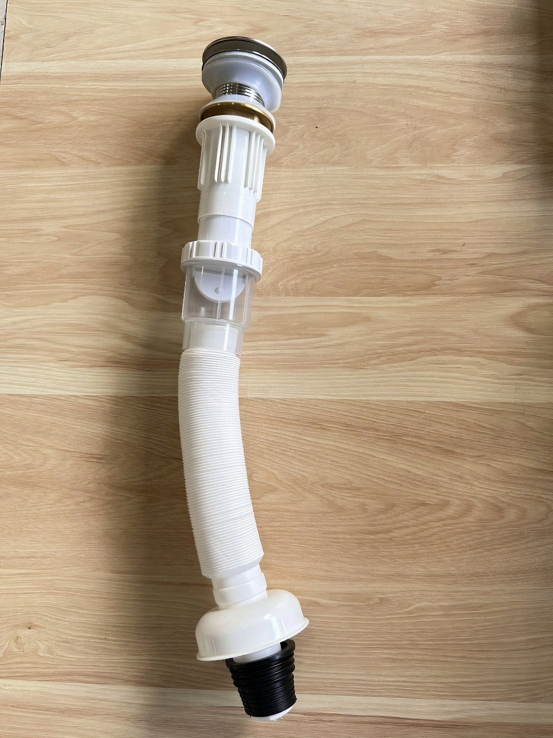 Bộ xả lavabo ruột gà KG48 nhấn nhựa abs cao cấp, dùng cho chậu lavabo treo tường - Hàng chính hãng