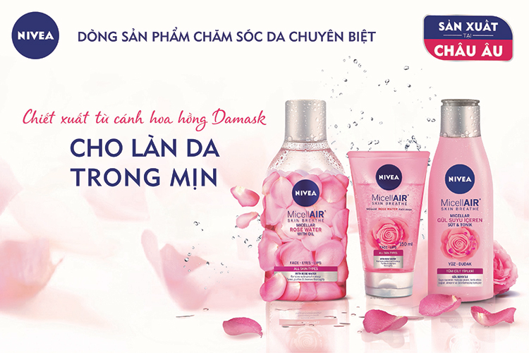 Nước tẩy trang chiết xuất hoa hồng Nivea MicellAIR Skin Breathe 82366