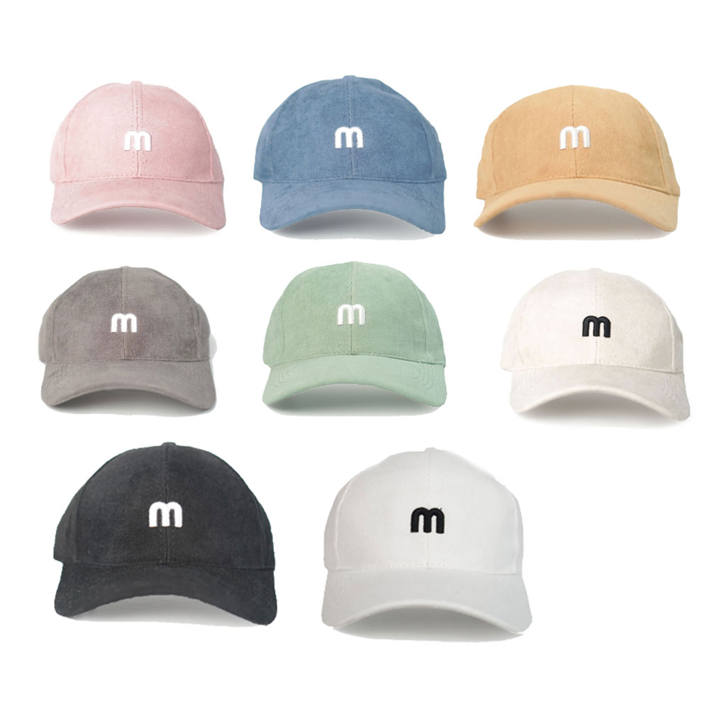 Mũ lưỡi trai - nón Ulzzang vải kết nhung thêu chữ M unisex nam nữ chống nắng phong cách thời trang, cá tính