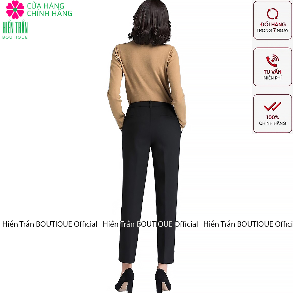 Quần âu nữ công sở Hiền Trần BOUTIQUE vải trượt Thái mềm mại, co giãn, tôn dáng chuẩn VNXK