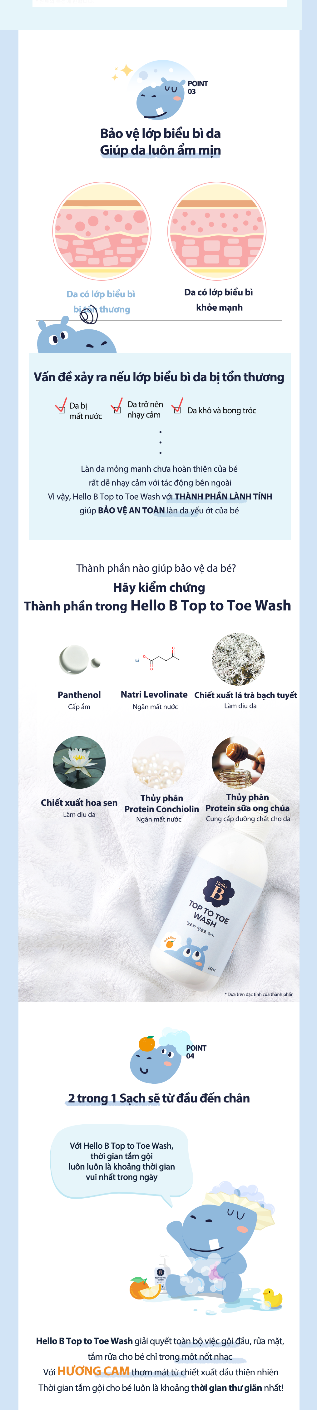 dầu gội sữa tắm 2 trong 1 cho bé top to toe thương hiệu hello b hàn quốc 2