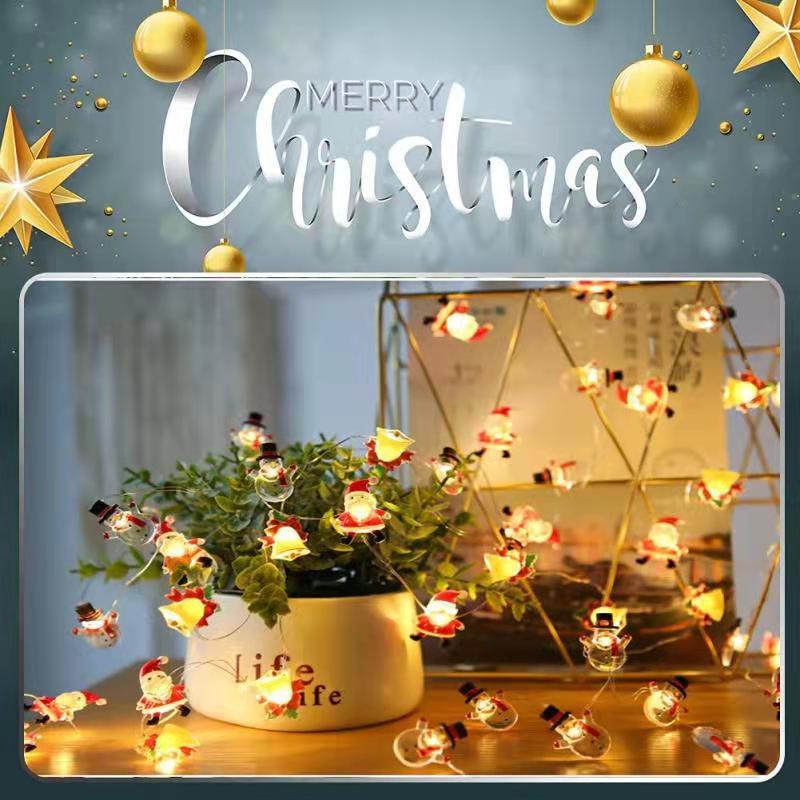 Dây Đèn Led 20 Bóng Họa Tiết Ông Già Noel Dài 2M