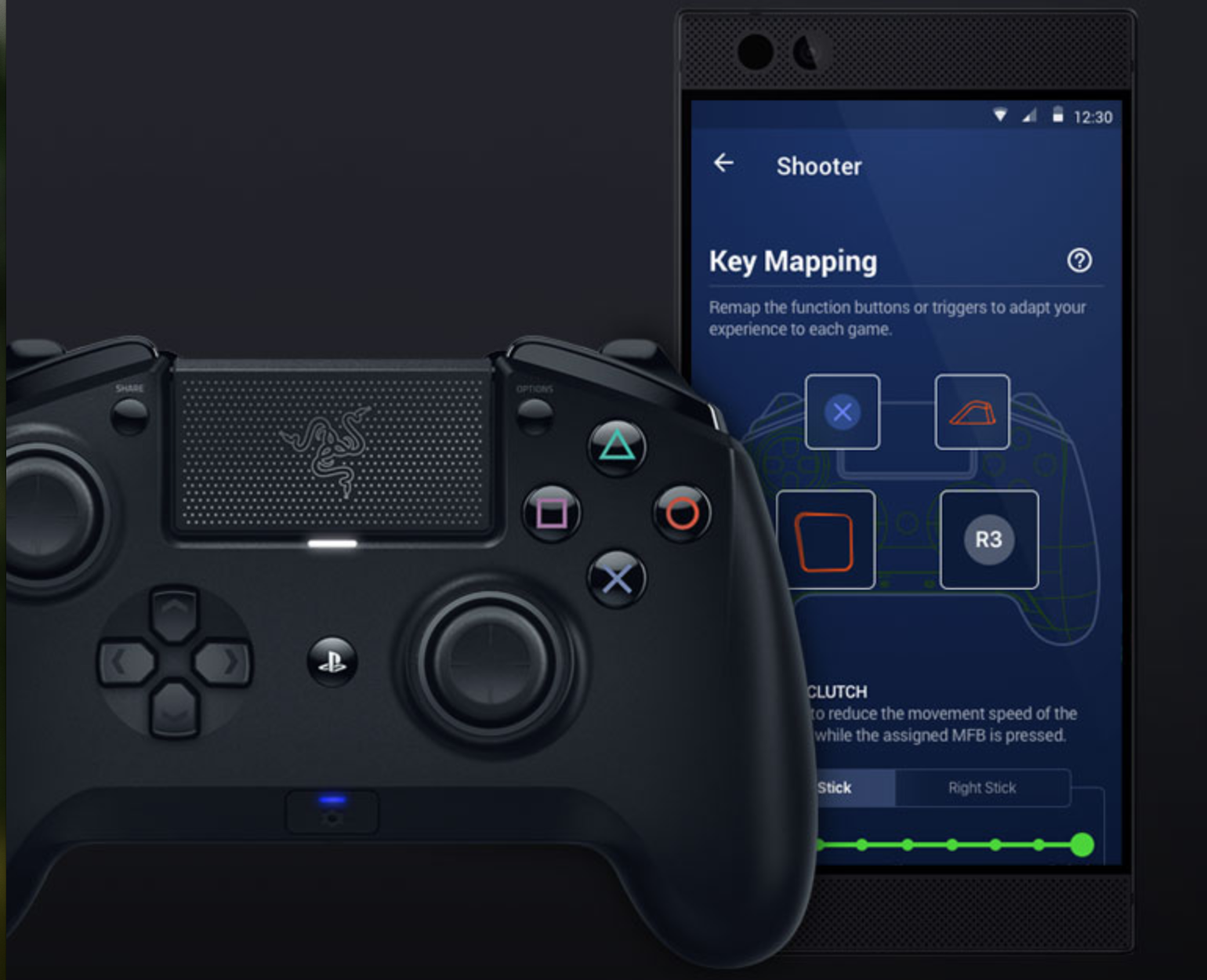 Tay cầm chơi game Razer Raiju Tournament Ps4 kết nối Bluetooth và kết nối có dây