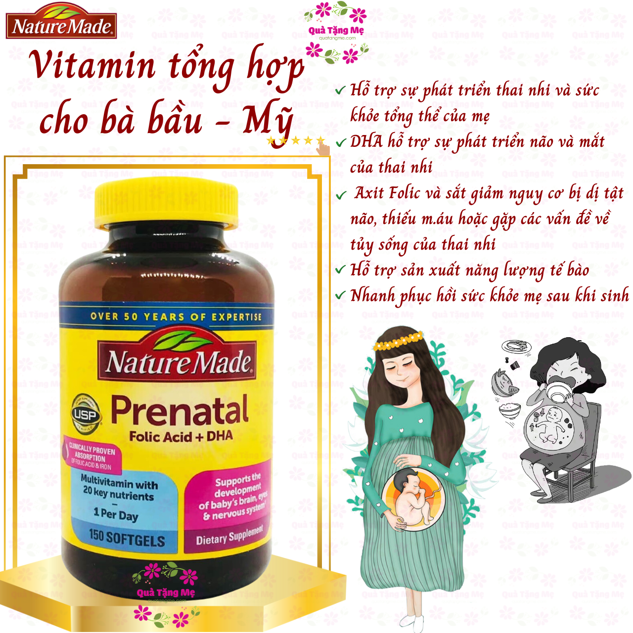 vitamin-tong-hop-cho-ba-bau-nature-made-prenatal-folic-acid-dha-150-vien-qua-tang-me