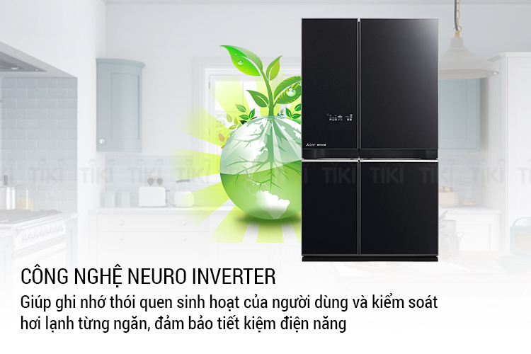 Tủ Lạnh Inverter Mitsubishi Electric MR-L72EN-GBK (580L) - Hàng chính hãng