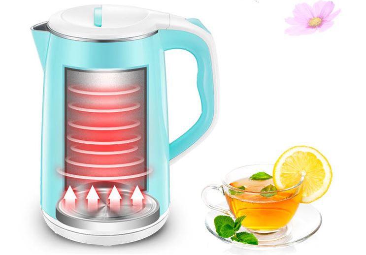 Zhigao (CHIGO) Electric kettle 304 stainless steel 1.8L double anti-hot electric kettle ZD18A-708G8 purple