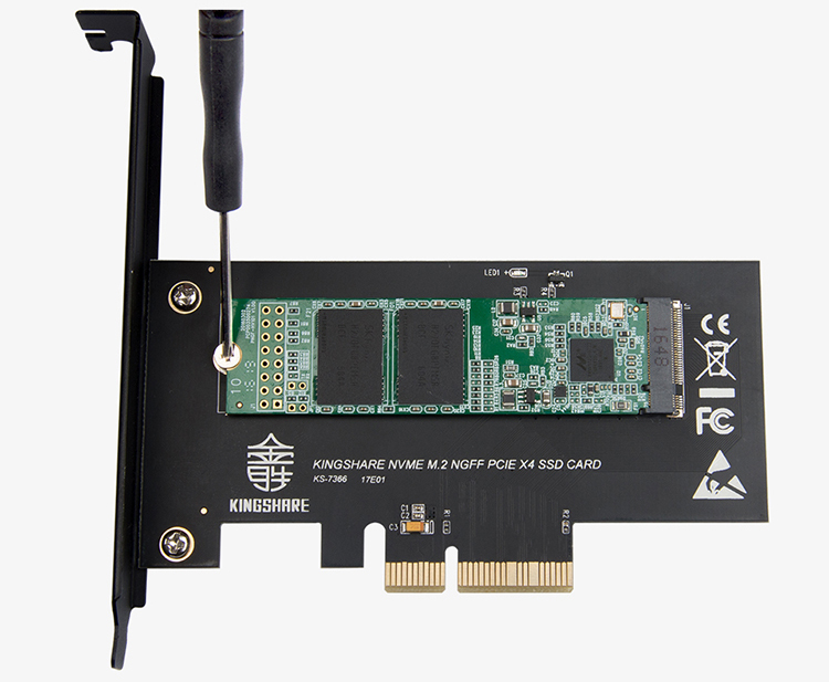 Adapter Kingshare Chuyển Đổi SSD M2 NVMe To PCIe 3.0 x 4 - Hàng Nhập Khẩu