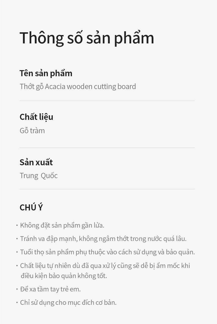 Thớt gỗ tràm LocknLock CKD076 - Độ dày 35mm - Màu gỗ tự nhiên -CN-6