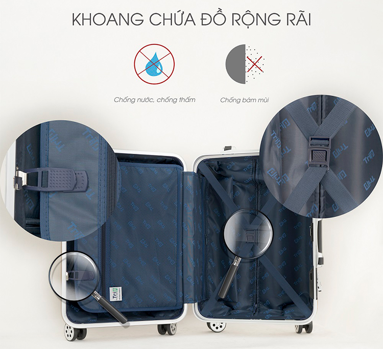 Bộ 2 Vali Khung Nhôm TRIP A08