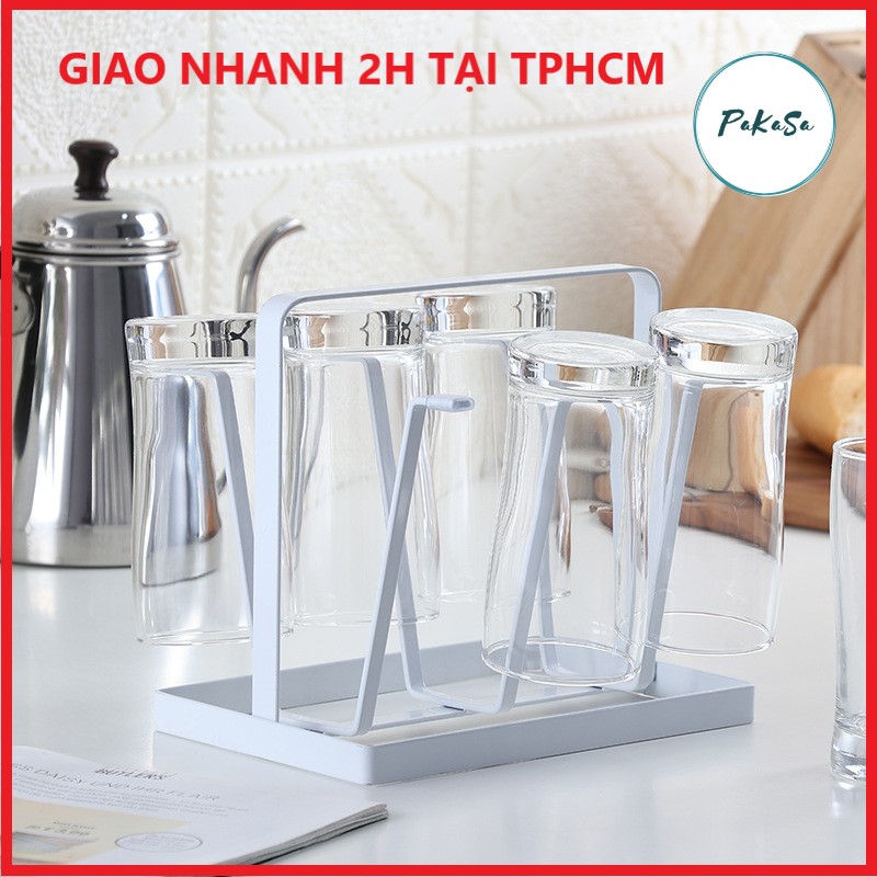 Khay Sắt/Kệ Sắt Up 6 Ly Đa Năng, Kiểu Dáng Sang Trọng Để Bàn PaKaSa - Hàng Chính Hãng  