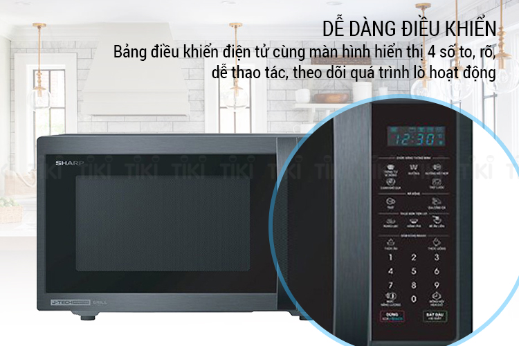 Lò Vi Sóng Điện Tử Có Nướng Sharp R-G728XVN-BST (28 Lít) - Hàng Chính Hãng