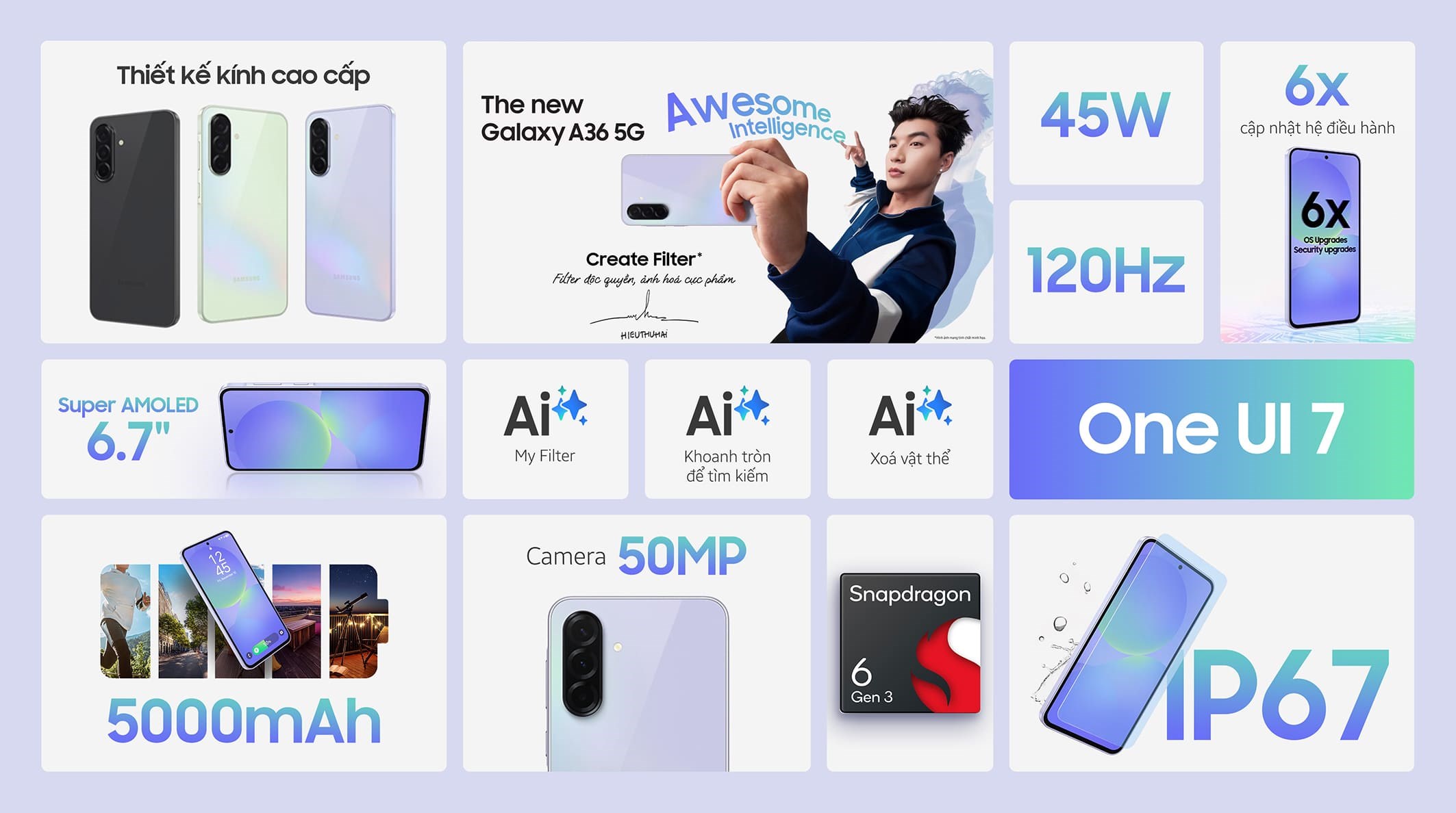 Điện Thoại Samsung Galaxy A36 5G 8GB/128GB - Hàng Chính Hãng