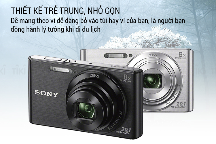 Combo Máy Ảnh Sony Cybershot DSC-W830 - Tặng Thẻ 16GB + Túi - Hàng Chính Hãng