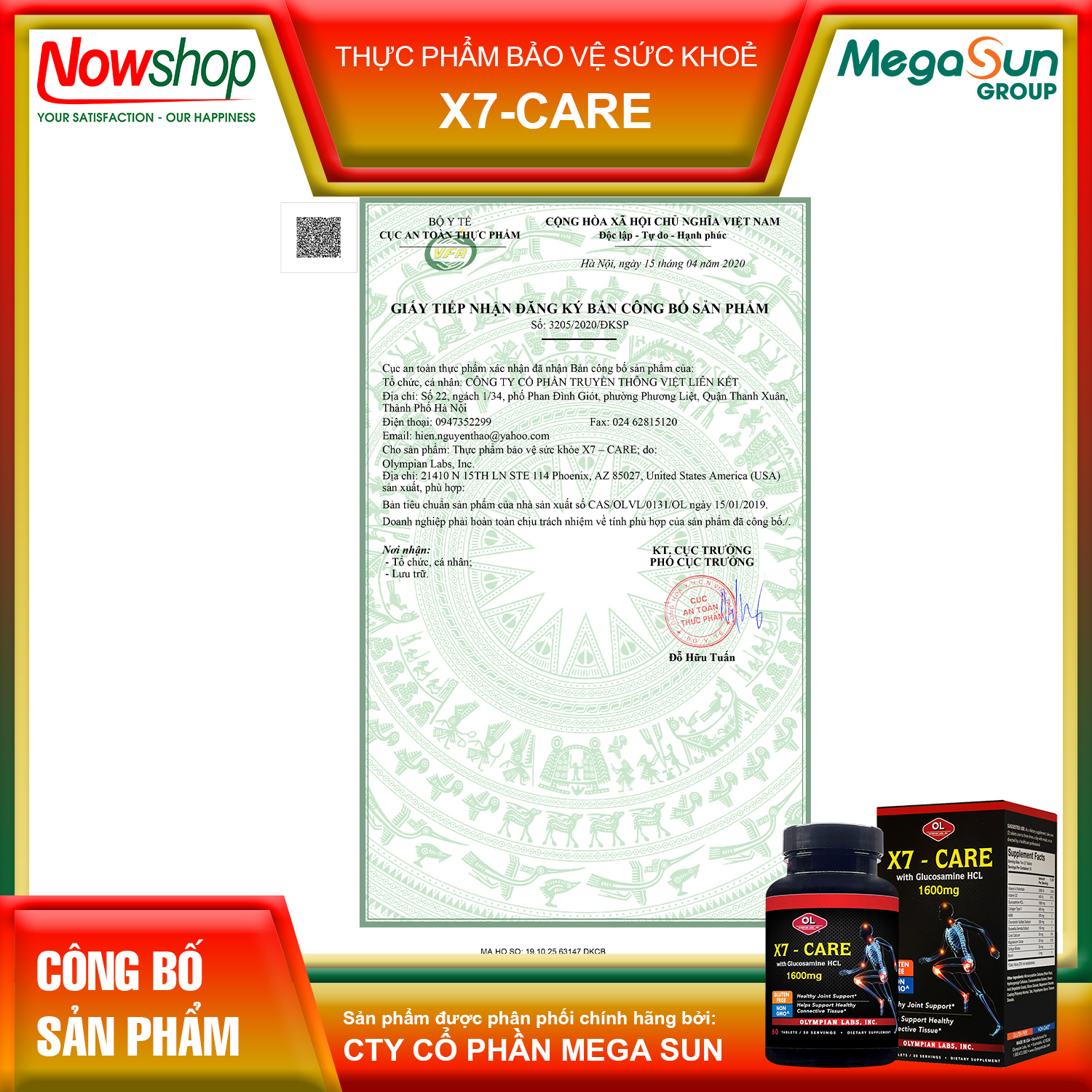 X7-Care Olympian Labs Mỹ – 60V | Tăng Dịch Khớp, Tái Tạo Sụn, Giảm Đau Nhức, Ngừa Thoái Hóa Khớp