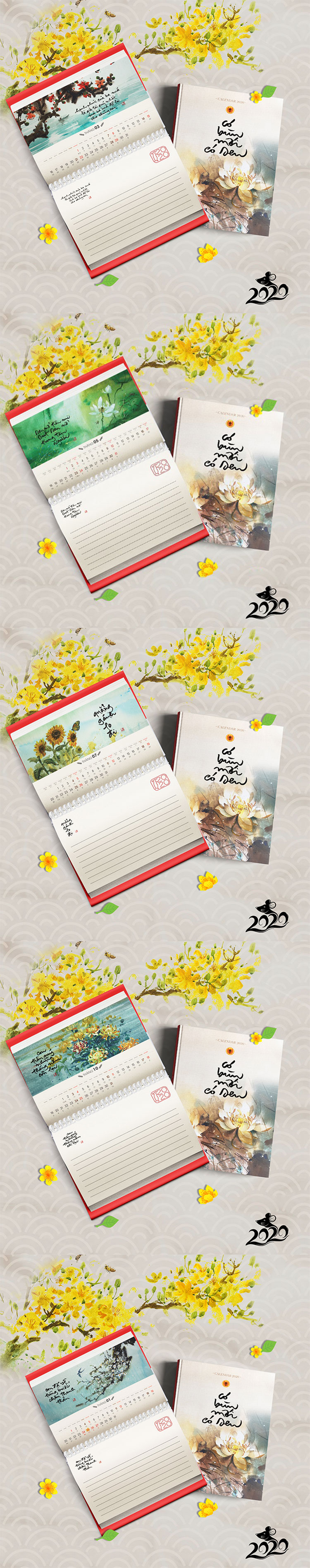 Sổ Lịch 2020 - Lịch Thư Pháp Làng Mai 