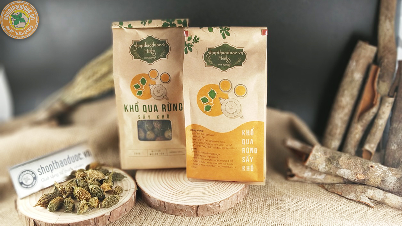 Combo 500g Khổ Qua Rừng Sấy Khô Shop Thảo Dược - Tốt Cho Bệnh Tiểu Đường, Huyết Áp Cao - Tặng 1 Chai Tinh Dầu Sả Chanh 8ml 3