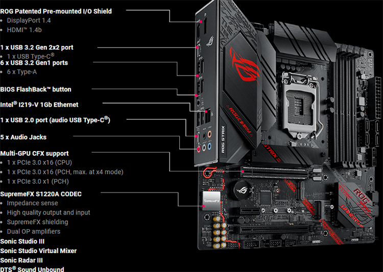 Bo Mạch Chủ Mainboard ASUS ROG STRIX B460-G GAMING - Hàng Chính Hãng