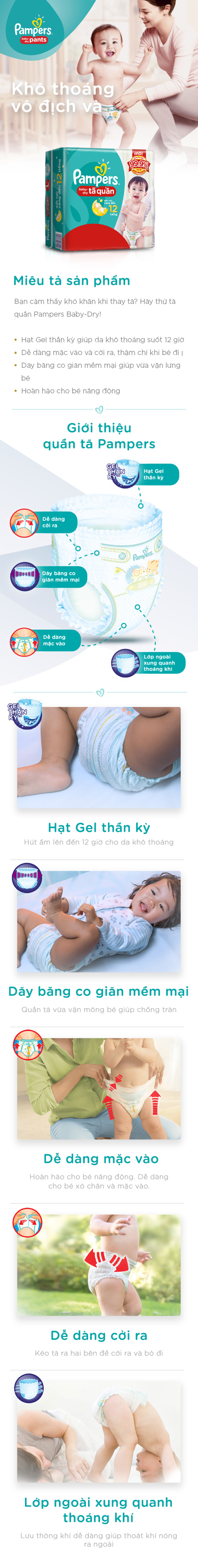 Combo 3 Gói Tã Quần Pampers Gói Đại L54 (54 Miếng)