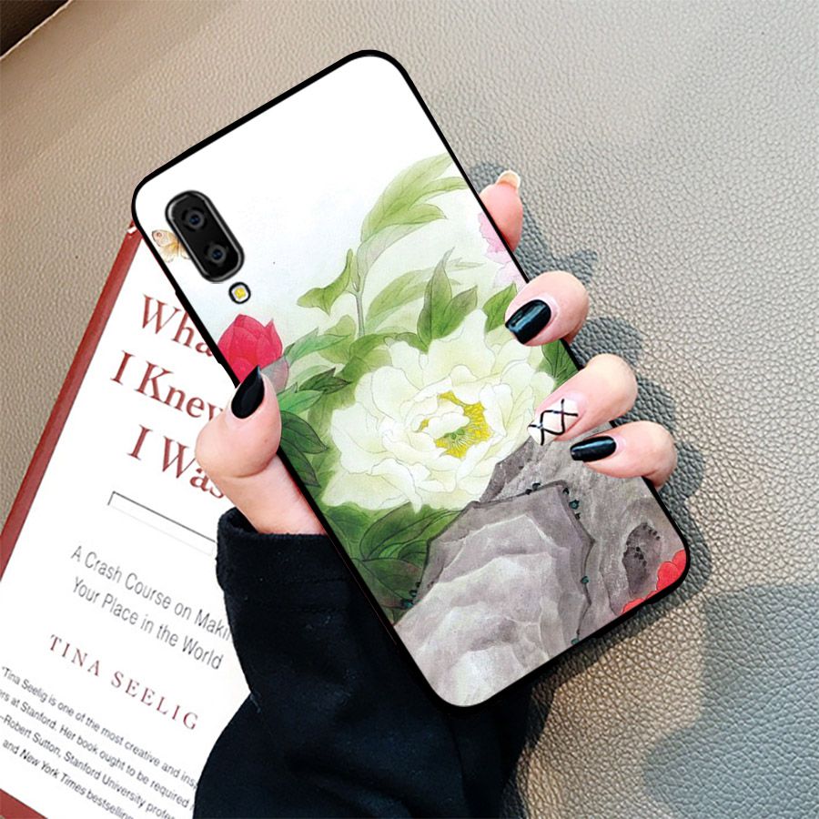 Ốp kính cường lực cho điện thoại Samsung Galaxy A50 - mẫu đơn MS MAUDON034