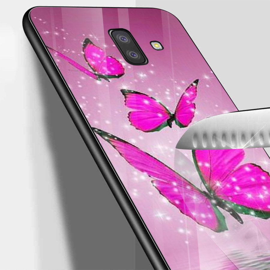Ốp kính cường lực cho điện thoại Samsung Galaxy J6 PRIME - bướm đẹp MS BUOMD006