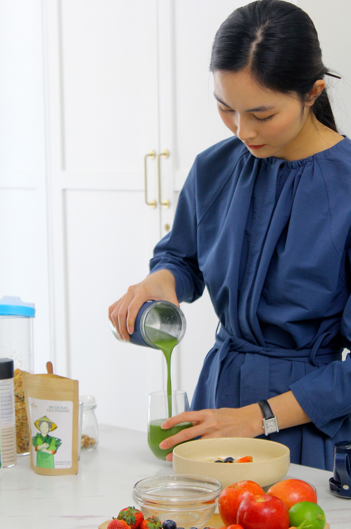 Bột cải Kale/Cải Xoăn hữu cơ nguyên chất sấy lạnh Dalahouse - Mẫu mới 2022 - Đào thải độc tố, chống ô xy hóa, bổ sung can xi hữu cơ cho cơ thể