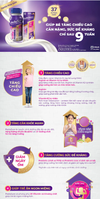 Thùng 24 Chai Sữa Nước Abbott Pediasure Vani 237ml cho trẻ từ 1-10 tuổi