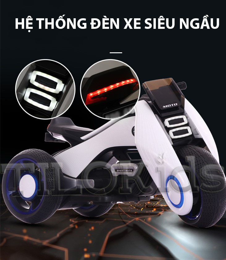 Xe máy điện trẻ em, xe moto điện cho bé có kết nối Bluetooth TILO KIDS TLK-9999