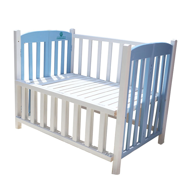 Cũi cho bé - Cũi sơn Trắng Xanh