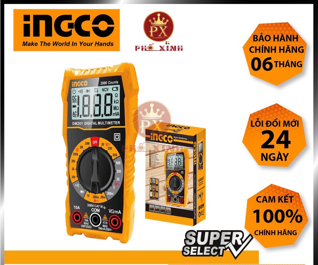 Đồng hồ đo điện vạn năng INGCO DM7502-DM200