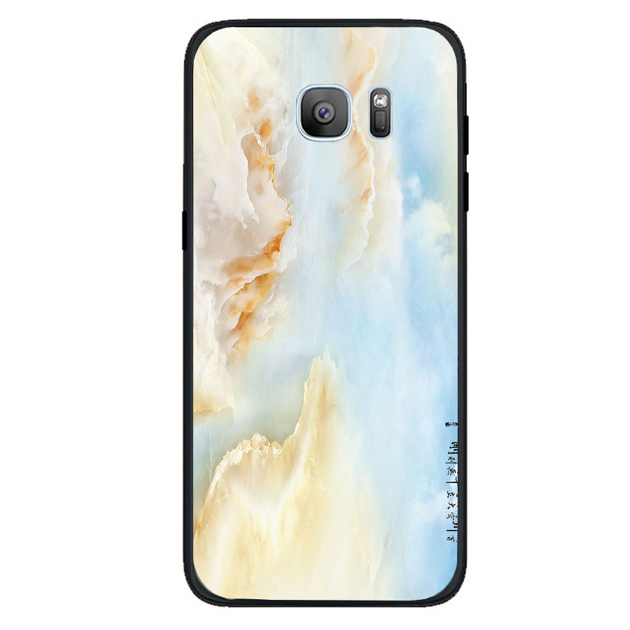 Ốp điện thoại kính cường lực cho máy Samsung Galaxy S7 edge - hình vân Đá MS VANDA003