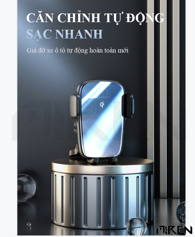 Giá Đỡ Điện Thoại Ô Tô Xe Hơi Cảm Ứng - Hỗ Trợ Sạc Không Dây Qi – Xoay Chuyển Góc Độ Ngang Dọc Kẹp Cánh Điều Hòa Hoặc Dùng Đế Hít Kèm Theo – Hàng Chính Hãng