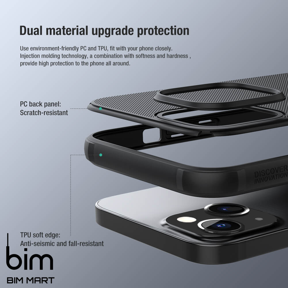 Ốp lưng chính hãng Nillkin dành cho iPhone 13 dạng sần - Hàng Nhập Khẩu