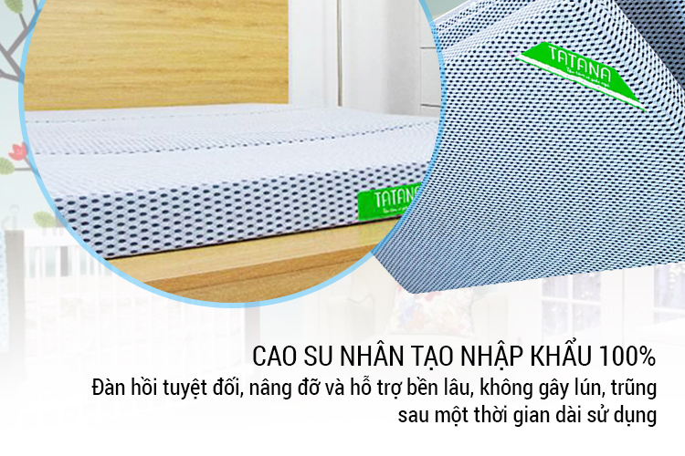 Nệm Cao Su Nhân Tạo TaTaNa Gấp 3