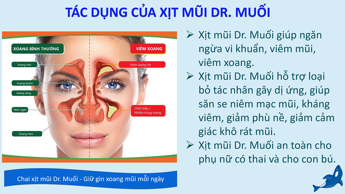 tác dụng chai xịt mũi muối biển