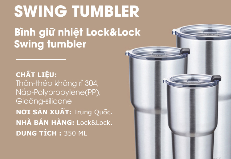 Bình Giữ Nhiệt Lock&Lock Swing Tumbler LHC4179BLK - 350ml - Đen