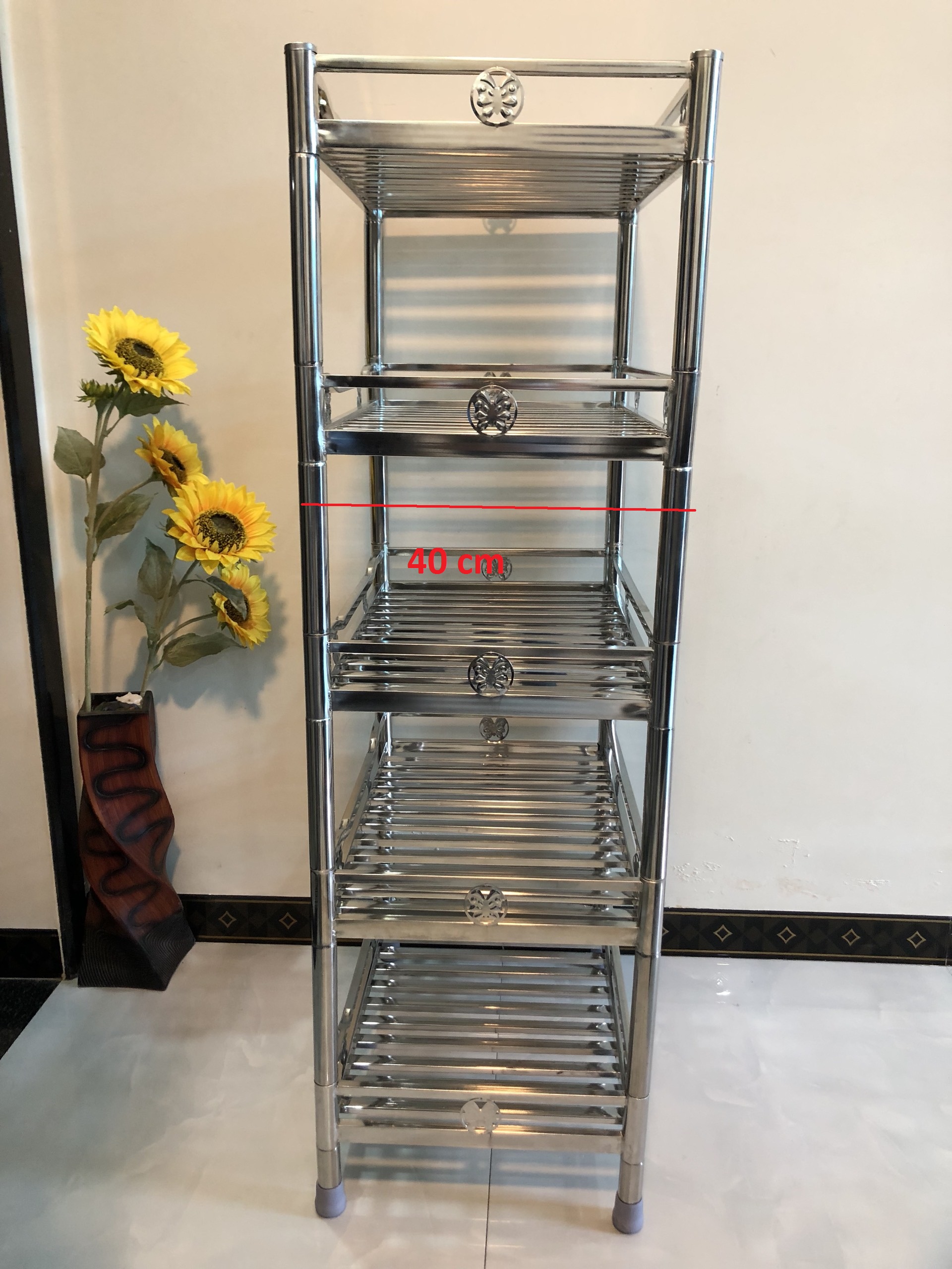 KỆ INOX NHÀ BẾP, KỆ INOX ĐỂ XOONG NỒI, CHÉN BÁT 5 TẦNG  VIMOS