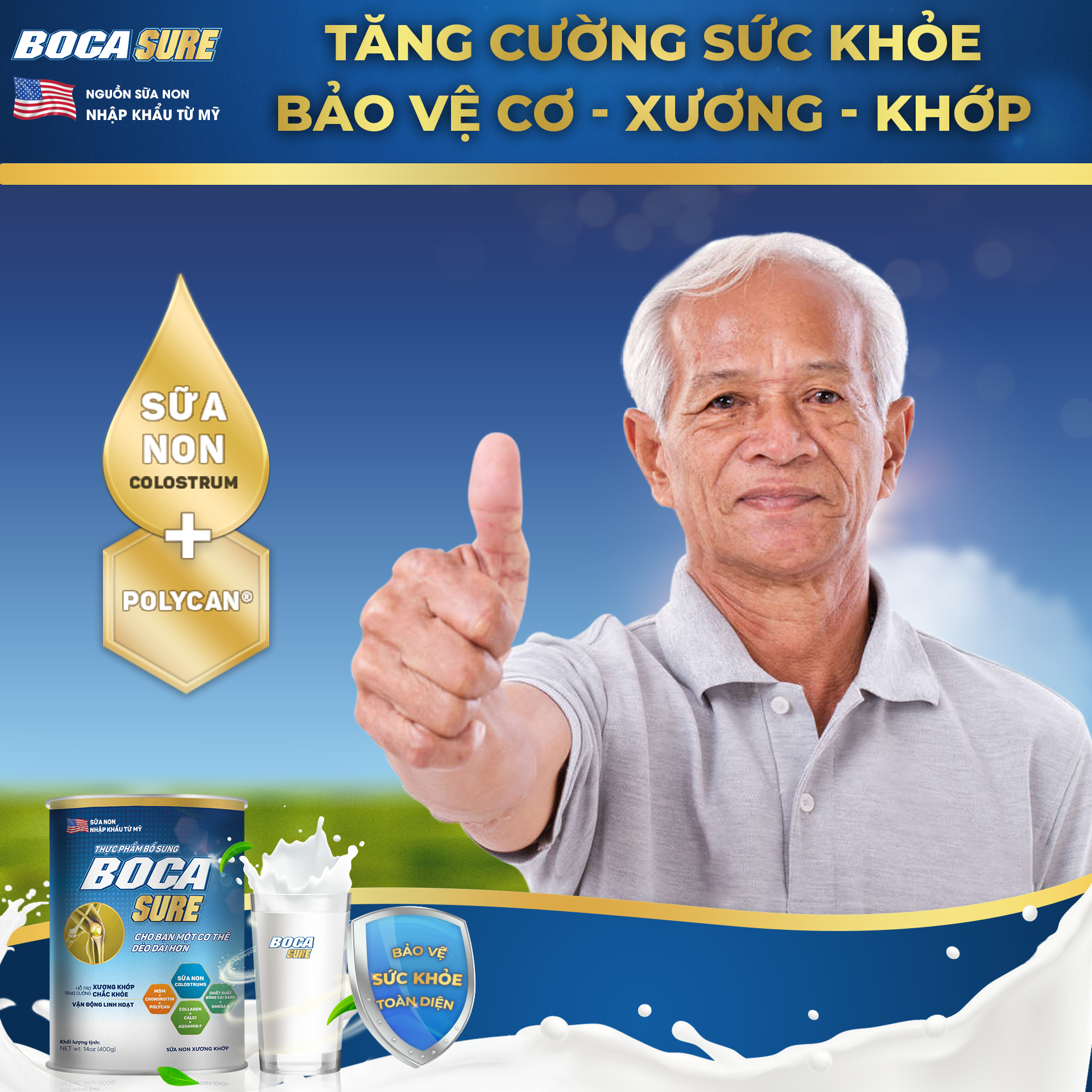 mua 5 tặng 2 boca sure hỗ trợ xương khớp alifaco sữa non sữa non nhập khẩu từ mỹ 3